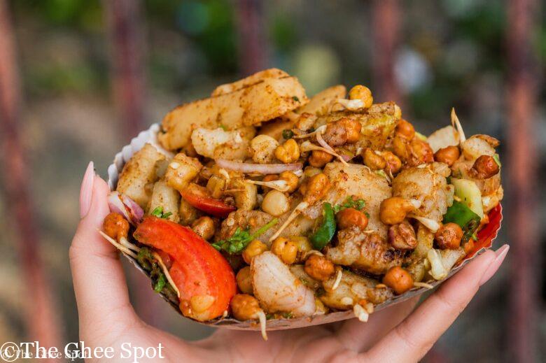 Potatoes, spices, and chutneys, together in one delicious snack.