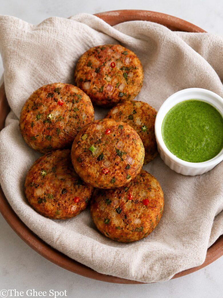 Crispy spiced potato patties are delicious and the perfect snack.