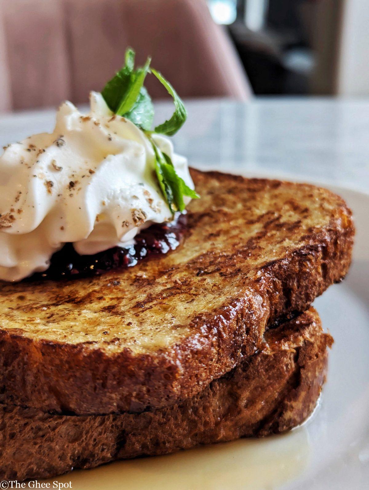 Sweety and earthy, cardamom French toast with fresh homemade cardamom Chantilly cream. The perfect sweet breakfast or brunch treat.