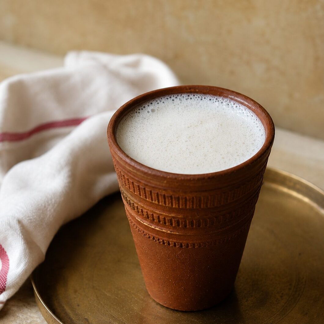Plain lassi is an authentic Punjabi drink. It's fresh, cold, and delicious. It's yogurt, water, and endless options for flavoring.