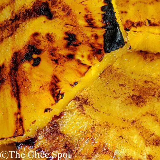 Sweet grilled pineapple with cinnamon.