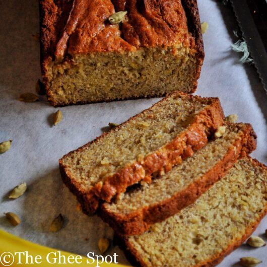 Sweet, aromatic, and soft cardamom banana bread.