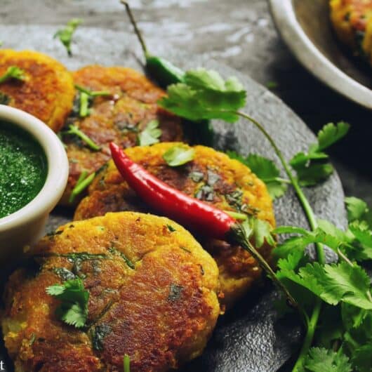 Crispy spiced potato patties are delicious and the perfect snack.