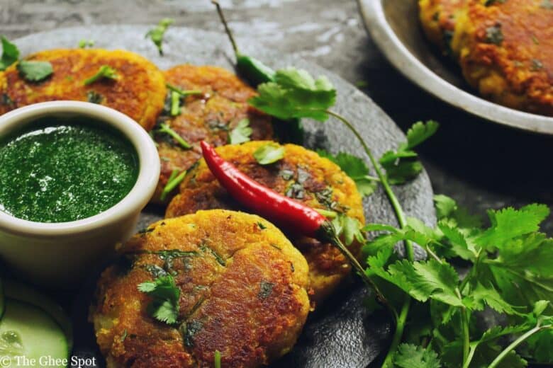 Crispy spiced potato patties are delicious and the perfect snack.