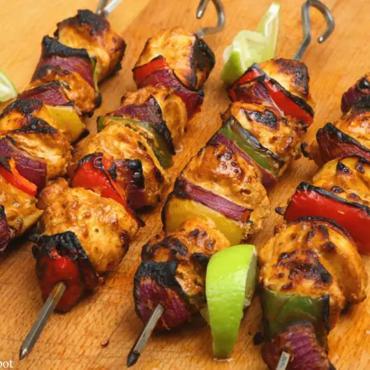 Savory grilled chicken tikka kebabs