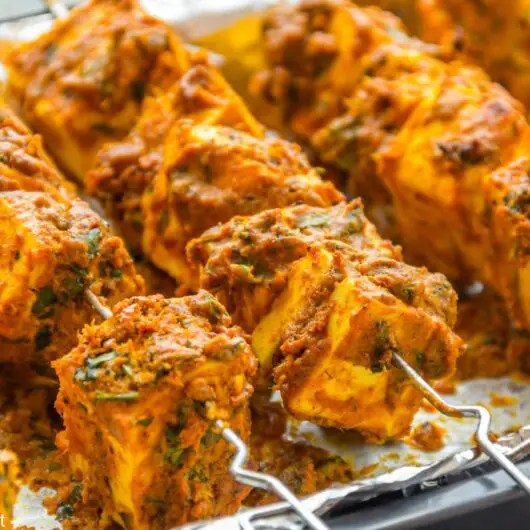 Fresh paneer marinated and grilled