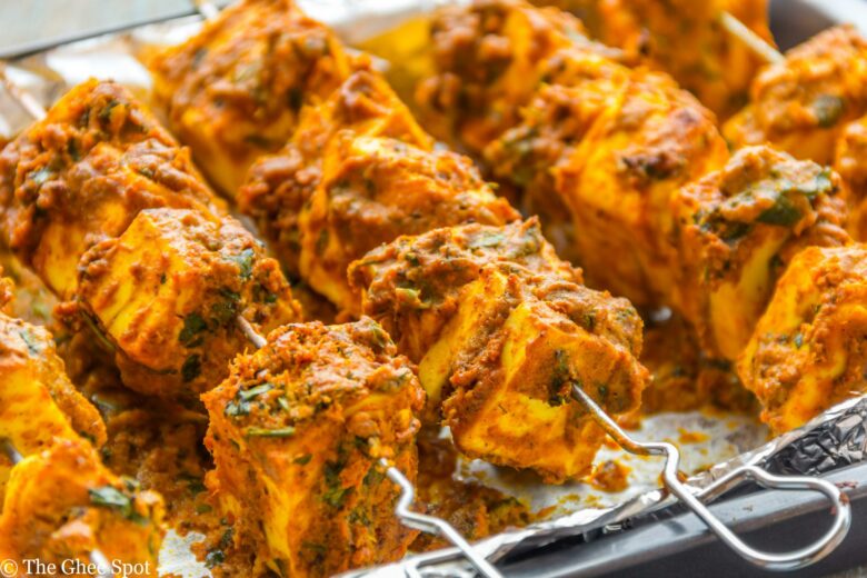 Fresh paneer marinated and grilled