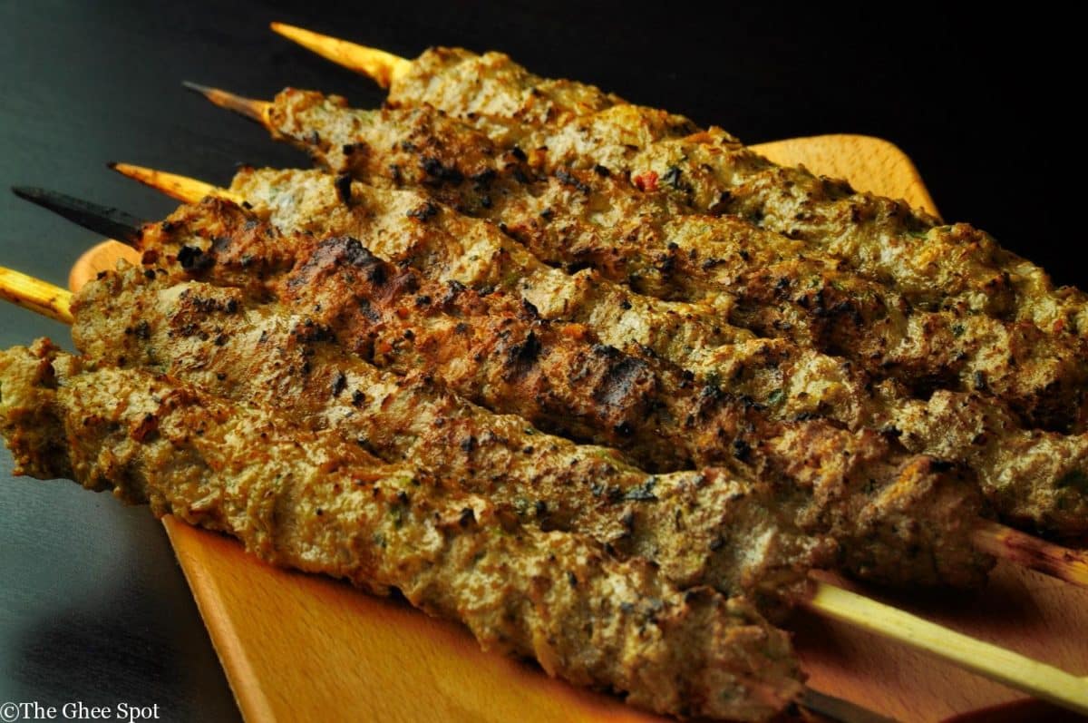 Savory and herbed grilled lamb kebabs