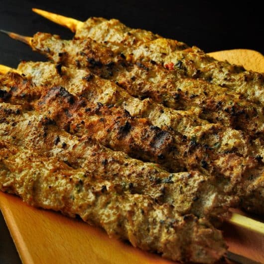 Savory and herbed grilled lamb kebabs