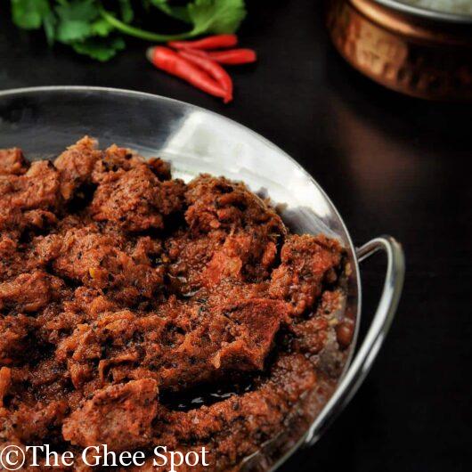 Authentic spicy Goan pork vindaloo.