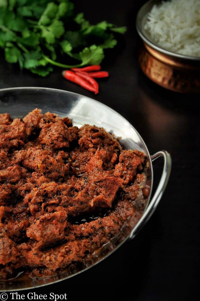 Authentic spicy Goan pork vindaloo.