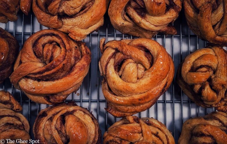 Glazed cardamom cinnamon buns. Light, spongy, and perfect for breakfast or brunch.