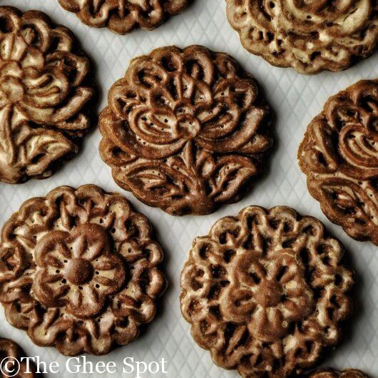 Spiced gingerbread cookies with rum glaze
