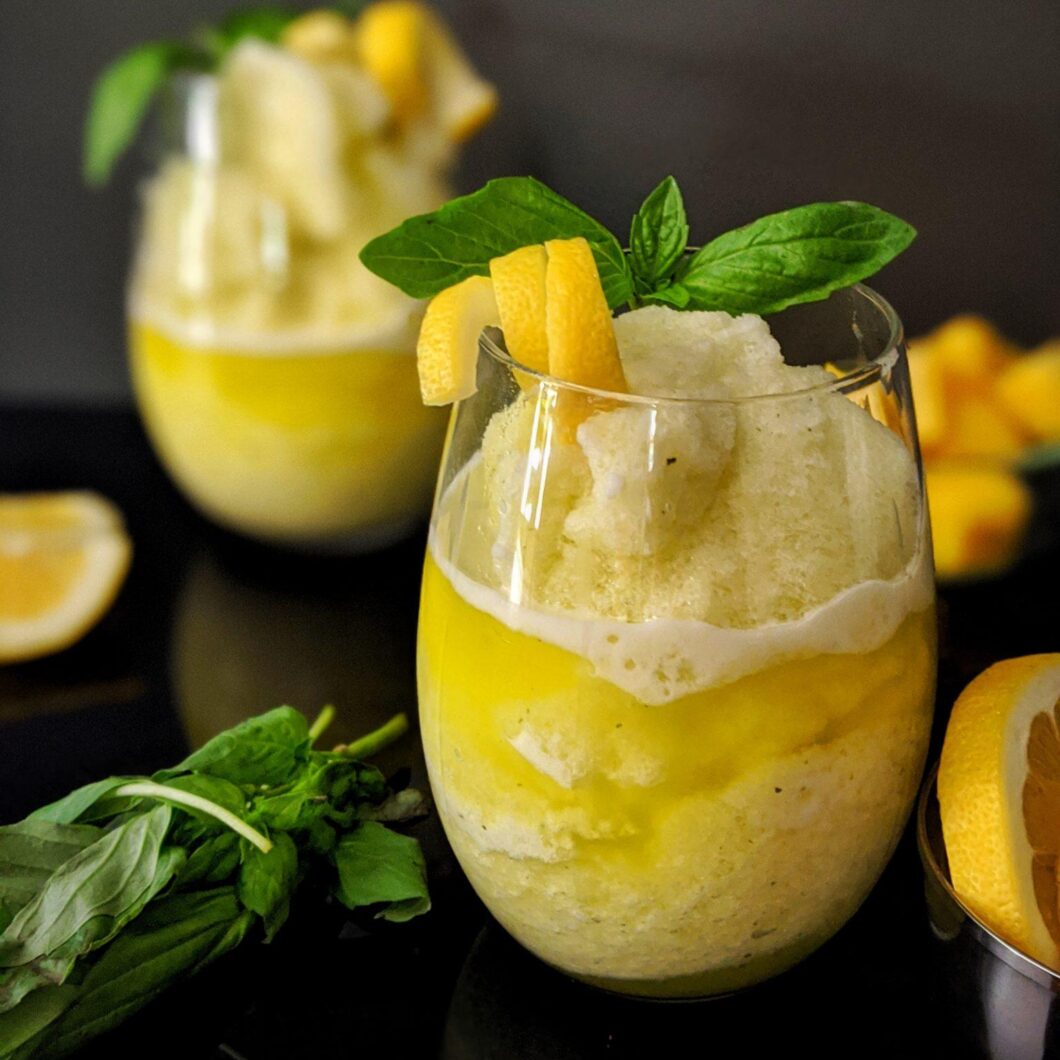 Pineapple basil lemonade slushies.