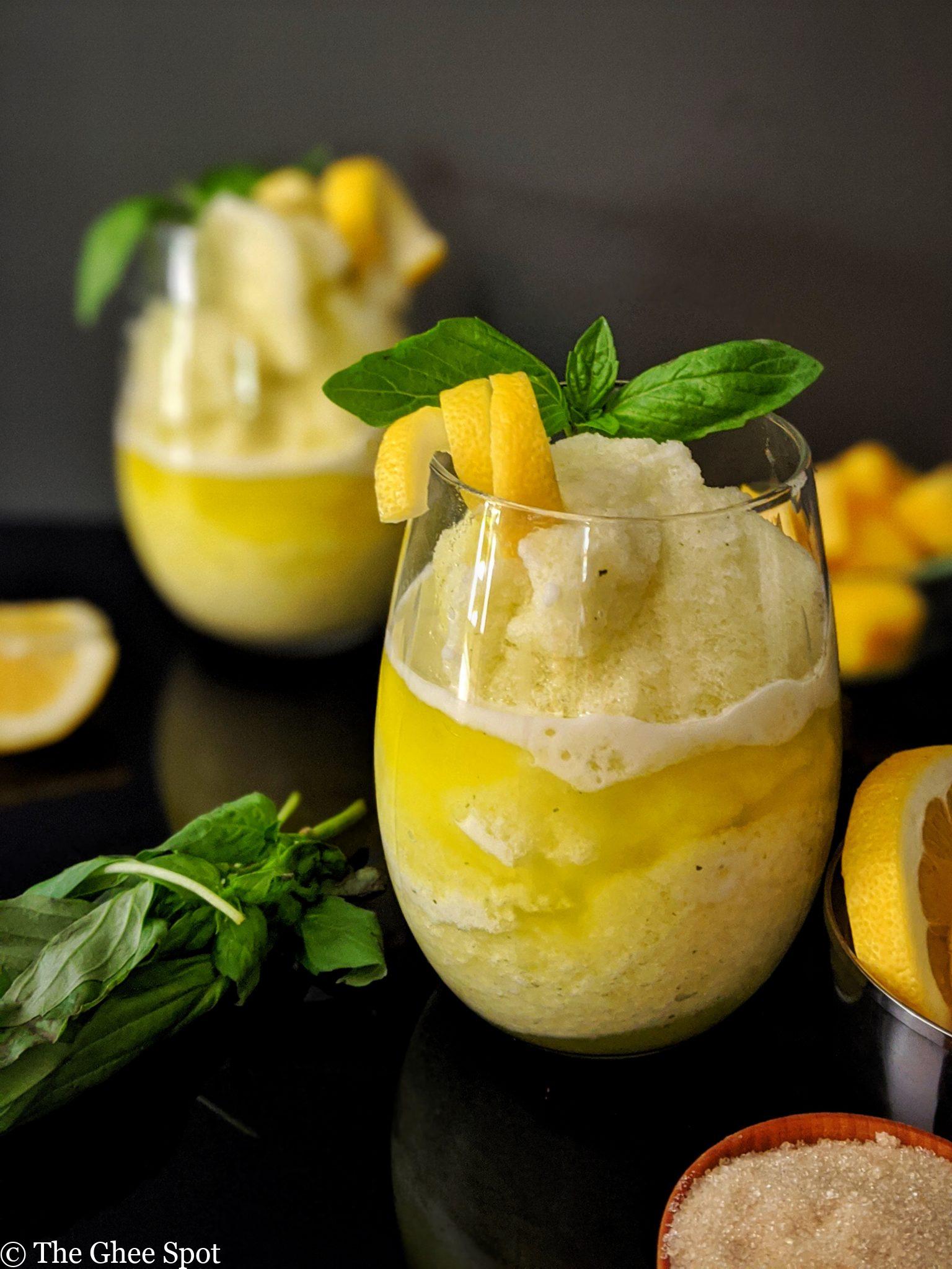 Pineapple Basil Lemonade Slush