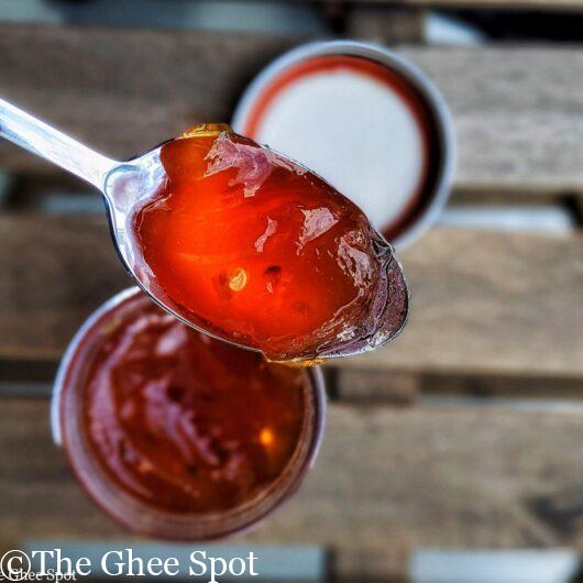 Spicy, sweet, with a hint of tartness loquat pepper jelly is delicious.