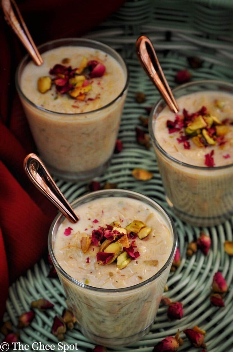 Vermicelli cooked with milk, sugar, and cardamom.