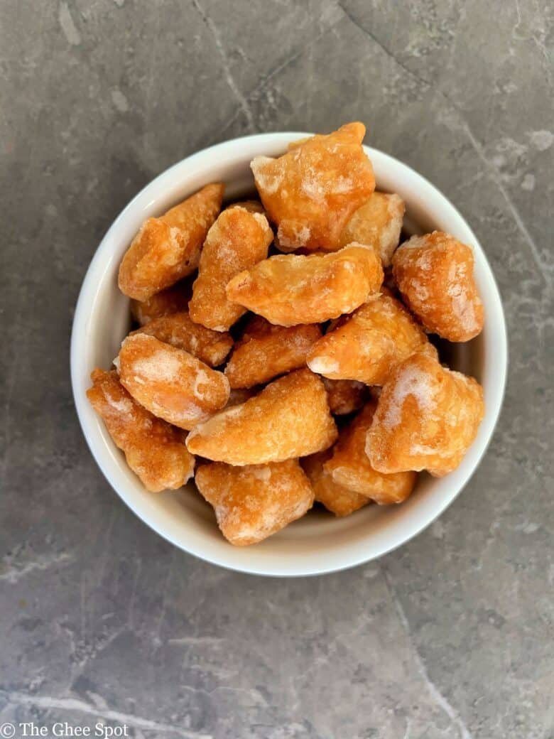 Sweet fried dough soaked in sugar syrup