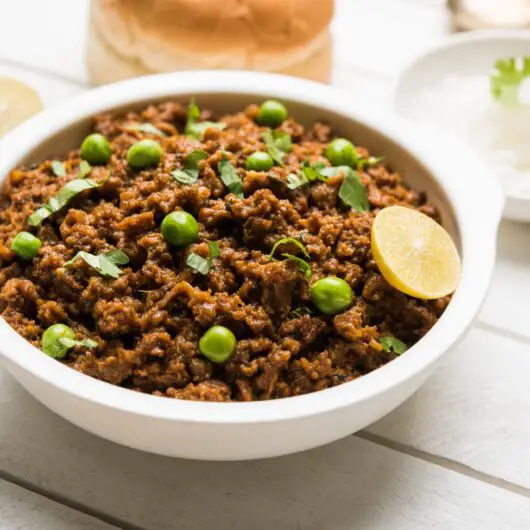 Authentic Punjabi Keema traditionally served with roti or paranthas