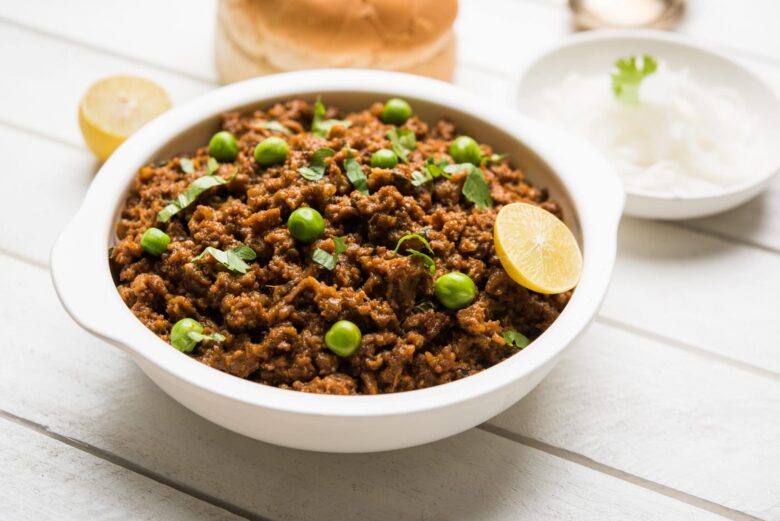 Authentic Punjabi Keema traditionally served with roti or paranthas