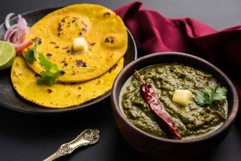 Savory stewed spinach and mustard greens.