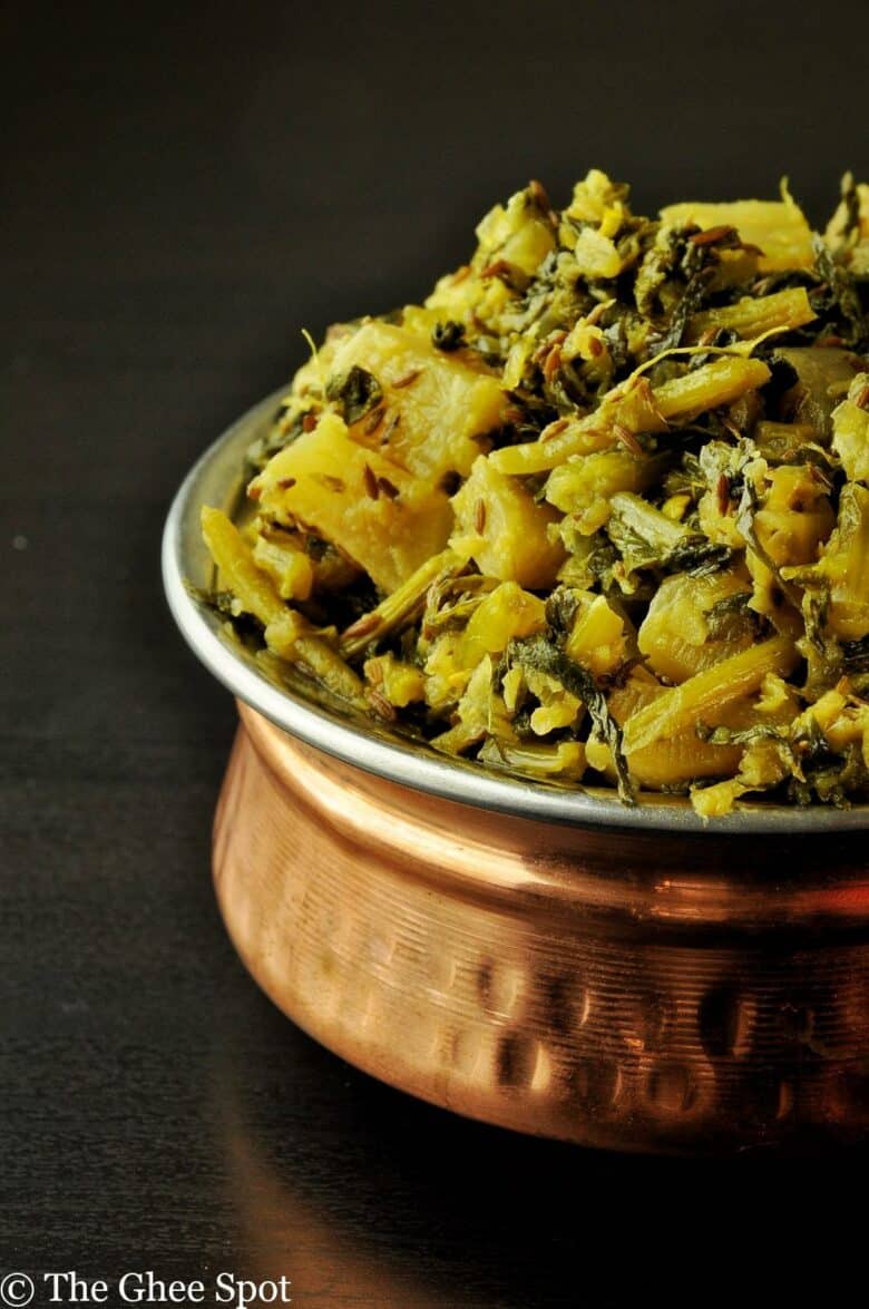 Sharp, savory, and delicious mooli sabzi