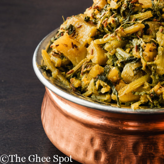 Sharp, savory, and delicious mooli sabzi