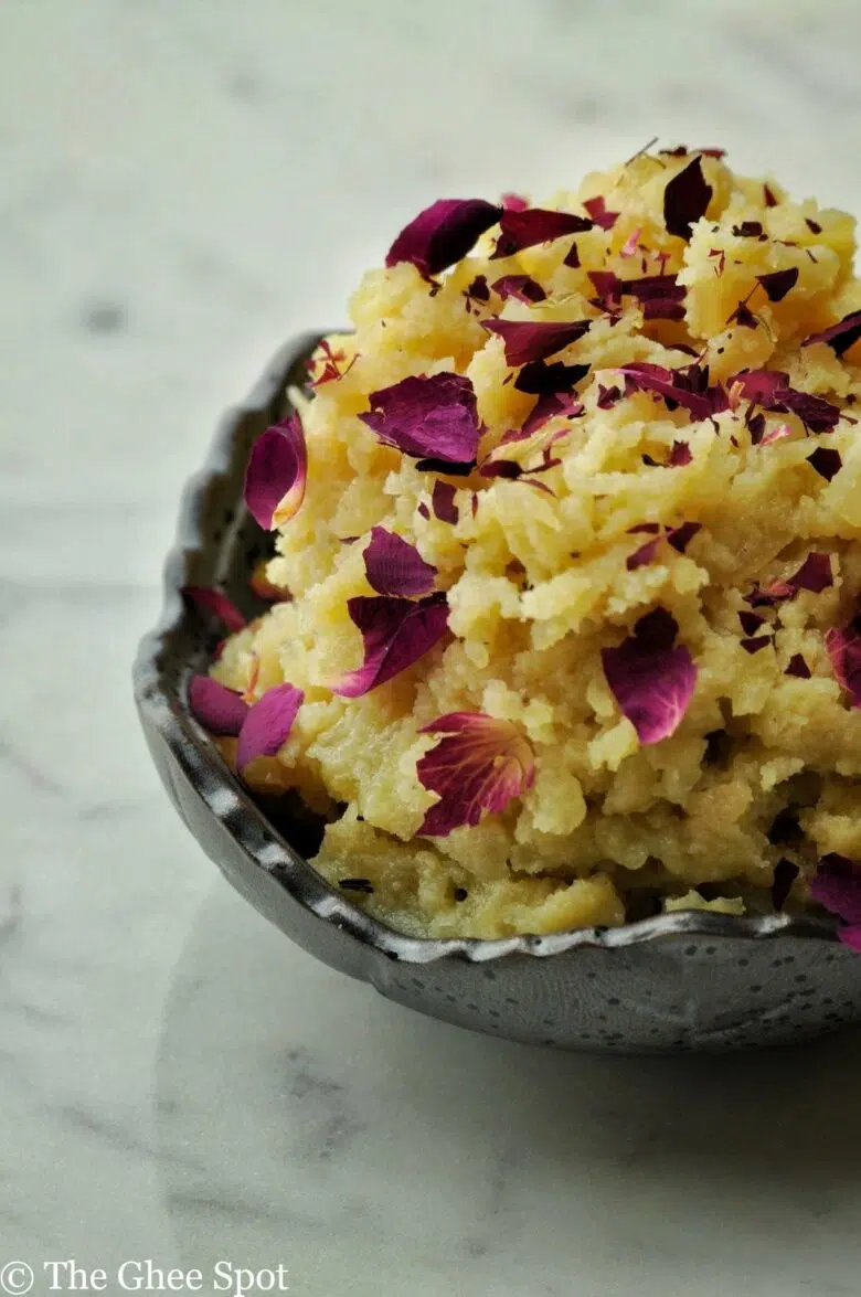 Cardamom, sugar, milk, almonds, and opo squash slow cooked into a rich creamy dessert.