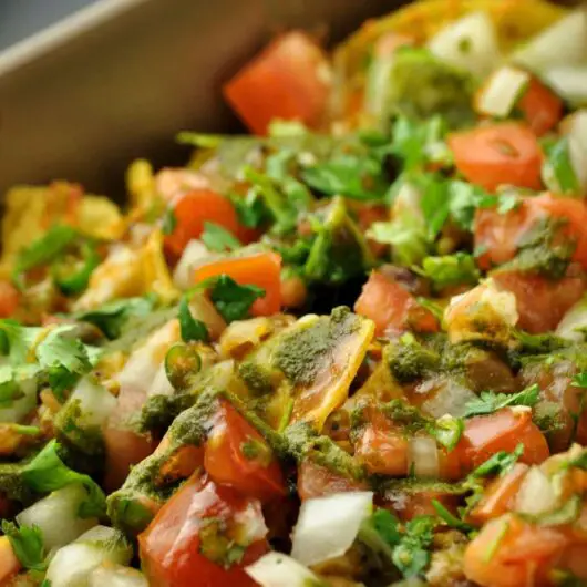 Savory, spicy, and delicious! Chole nachos are the perfect treat.