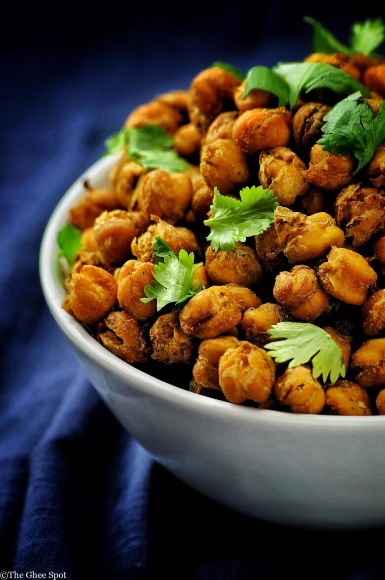 Savory crispy air fried chana