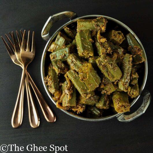 Savory masala bhindi. Perfect for lunch and dinner