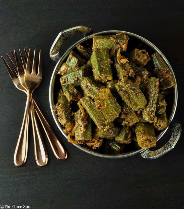 Savory masala bhindi. Perfect for lunch and dinner