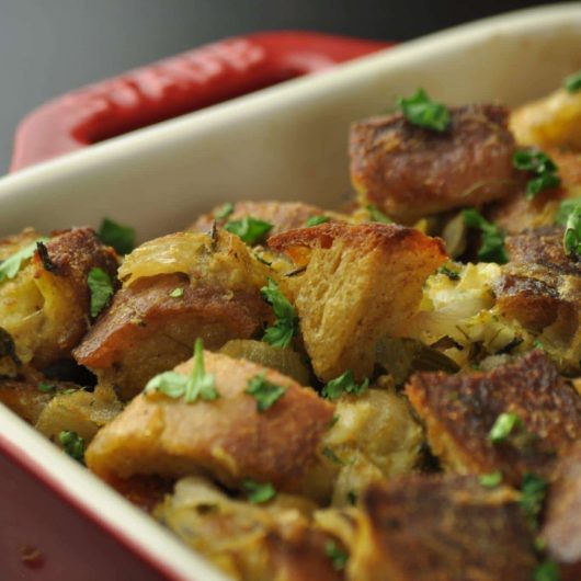 Savory, herbed, and perfectly spiced masala stuffing perfect for your next holiday side dish