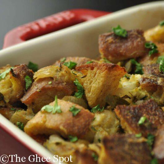Savory, herbed, and perfectly spiced masala stuffing perfect for your next holiday side dish