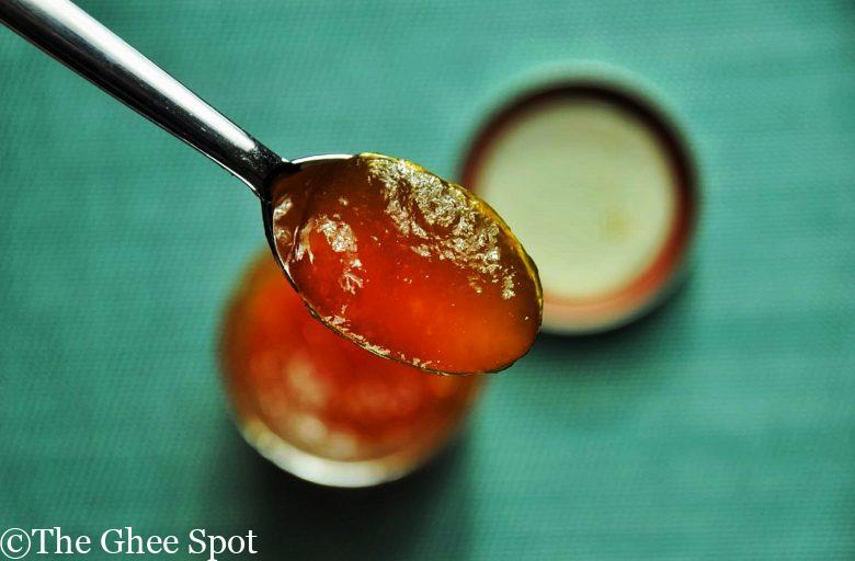 Fruity sweet and spicy peach coriander habanero jelly