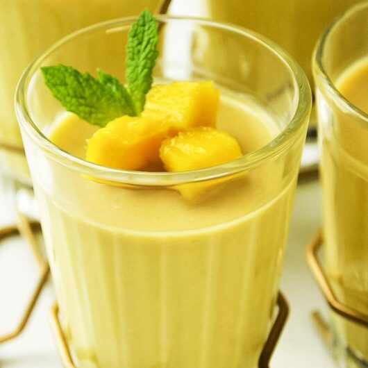 Sweet mango cardamom pudding