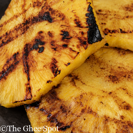 Sweet grilled pineapple with cinnamon.