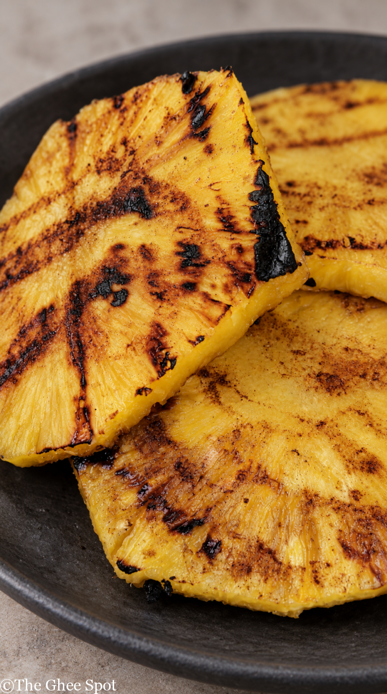 Sweet grilled pineapple with cinnamon.