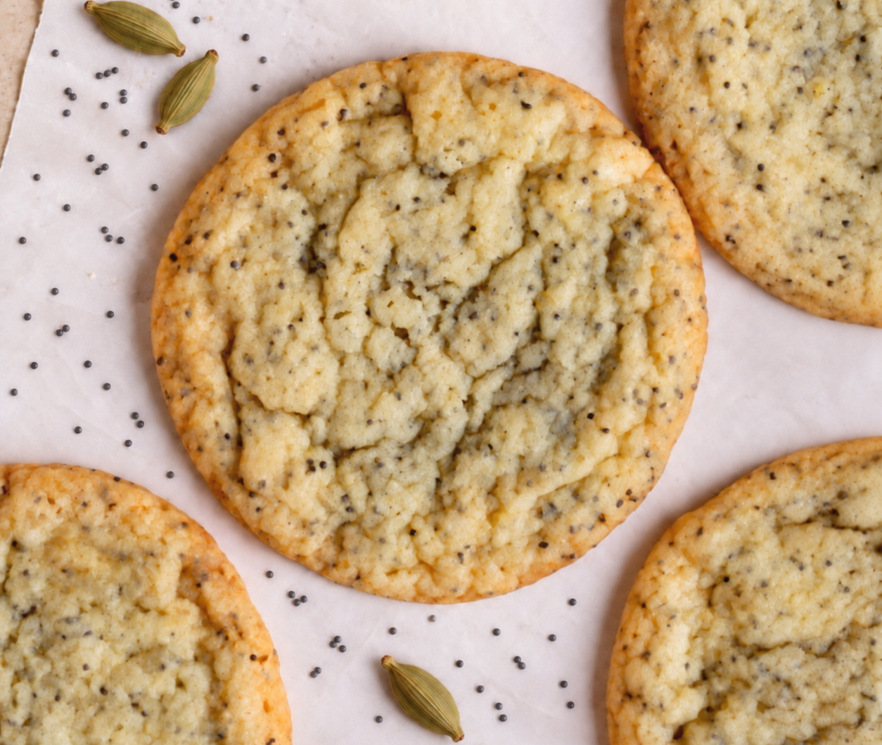 Cardamom Poppy Seed Biscuits